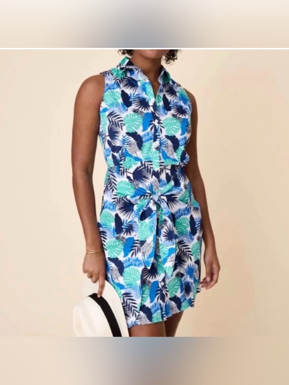 Untuckit Blue Kenzie Tie Front Sleeveless Dress, size 4